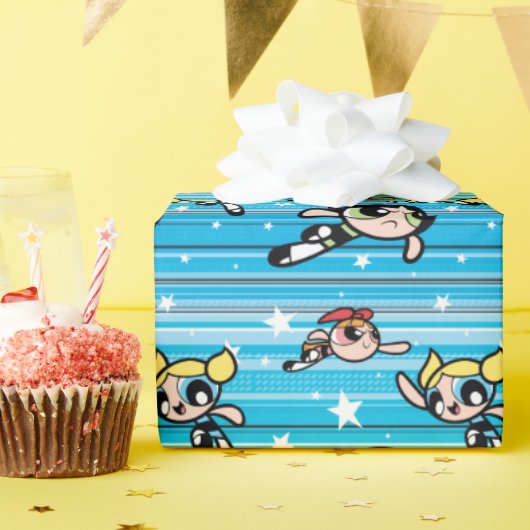 Powerpuff Girls Star Pattern Geschenkpapier (Geburtstagsparty)