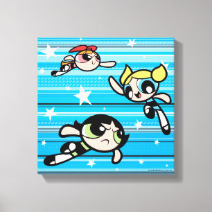 Powerpuff Girls Star Pattern Leinwanddruck