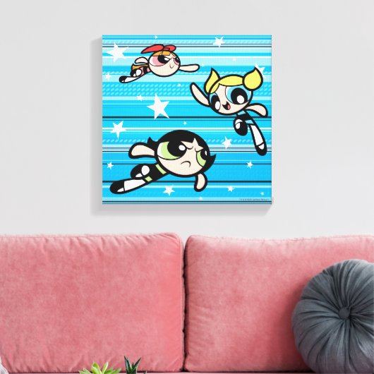 Powerpuff Girls Star Pattern Leinwanddruck (Insitu (Wohnzimmer))