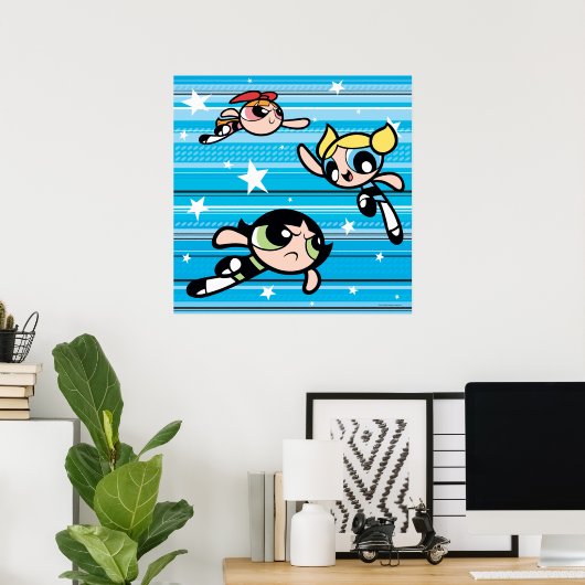 Powerpuff Girls Star Pattern Poster (Heimbüro)