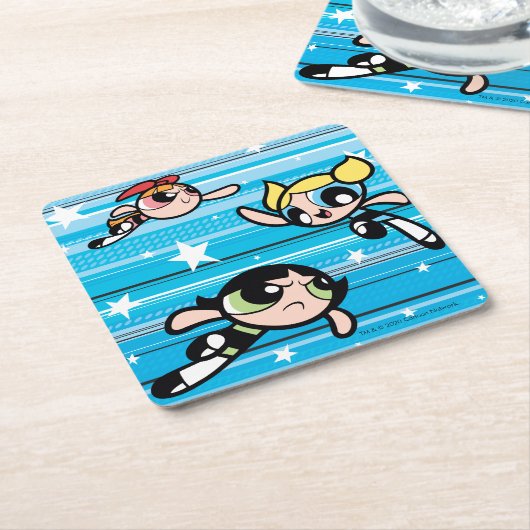 Powerpuff Girls Star Pattern Rechteckiger Pappuntersetzer (angewinkelt)