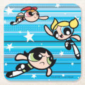 Powerpuff Girls Star Pattern Rechteckiger Pappuntersetzer (Vorderseite)