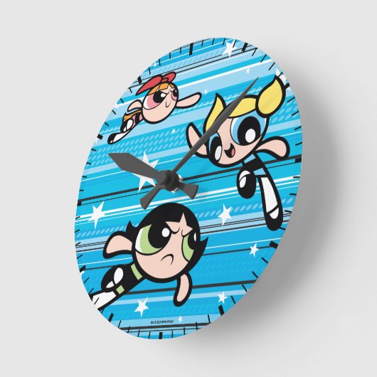 Powerpuff Girls Star Pattern Runde Wanduhr (Winkel)