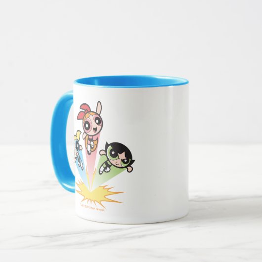 Powerpuff Girls starten in die Luft Tasse (Vorderseite Links)