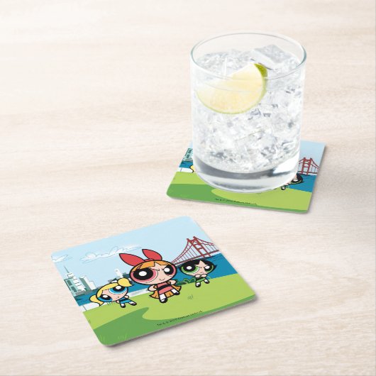 Powerpuff Girls Super Fierce Rechteckiger Pappuntersetzer (Vor Ort)