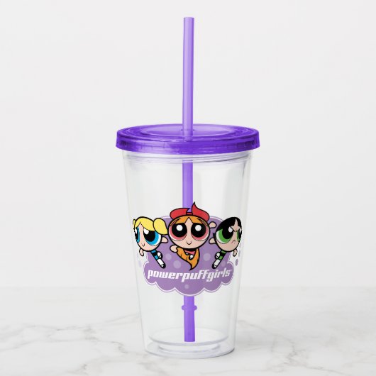 Powerpuff Girls Team Logo Acryltrinkbecher (Vorderseite)
