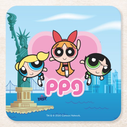 Powerpuff Girls Team Phantastisch Rechteckiger Pappuntersetzer (Vorderseite)