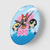 Powerpuff Girls Team Phantastisch Runde Wanduhr (Winkel)