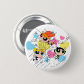 Powerpuff Girls Townsville Pattern Button (Vorne & Hinten)