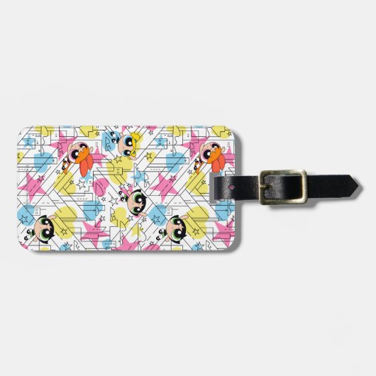 Powerpuff Girls Townsville Pattern Gepäckanhänger (Vorderseite horizontal)