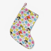 Powerpuff Girls Townsville Pattern Kleiner Weihnachtsstrumpf (Vorderansicht (hängend))