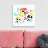 Powerpuff Girls Townsville Pattern Leinwanddruck (Insitu (Wohnzimmer))