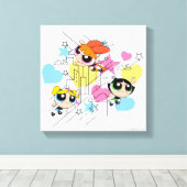 Powerpuff Girls Townsville Pattern Leinwanddruck (Insitu (Holzboden))