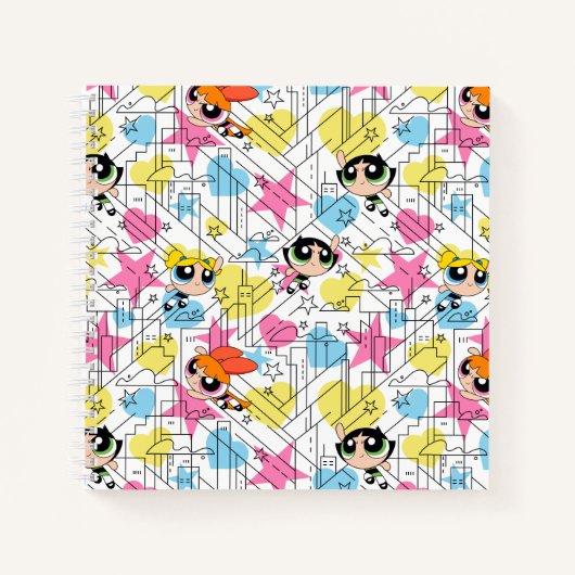 Powerpuff Girls Townsville Pattern Notizblock (Vorderseite)