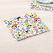 Powerpuff Girls Townsville Pattern Rechteckiger Pappuntersetzer (angewinkelt)