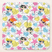 Powerpuff Girls Townsville Pattern Rechteckiger Pappuntersetzer (Vorderseite)