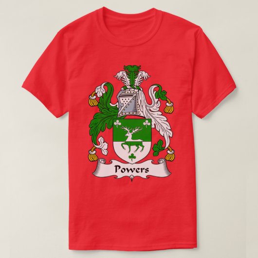 Powers Coat of Arms Family Crest T-Shirt (Design vorne)