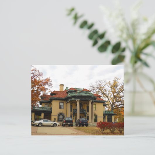 Powers Mansion, Decatur IL Postkarte (Stehend Vorderseite)