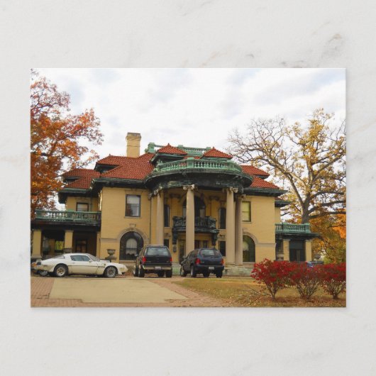 Powers Mansion, Decatur IL Postkarte (Vorderseite)