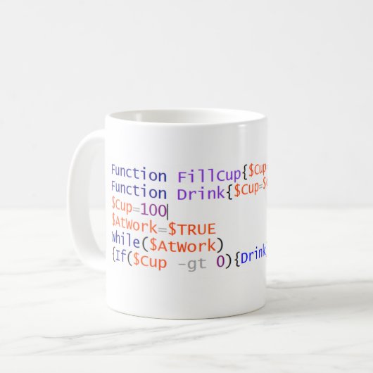 PowerShell Kaffee-Skript-Tasse Kaffeetasse (Vorderseite Links)