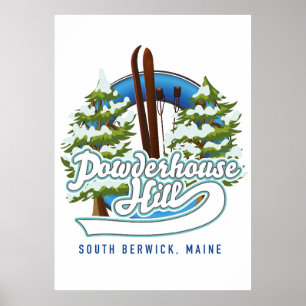 Powhouse Hill South berwick maine ski logo Poster