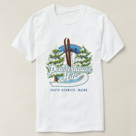 Powhouse Hill South berwick maine ski logo T-Shirt (Design vorne)