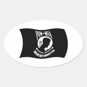 POW's & MIA's Flaggenaufkleber Ovaler Aufkleber