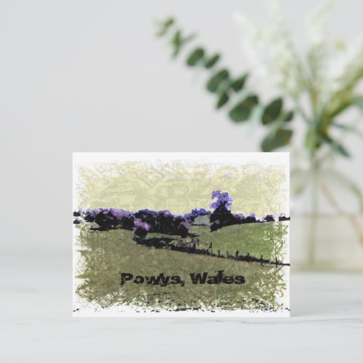 Powys Doodle Postkarte (Stehend Vorderseite)