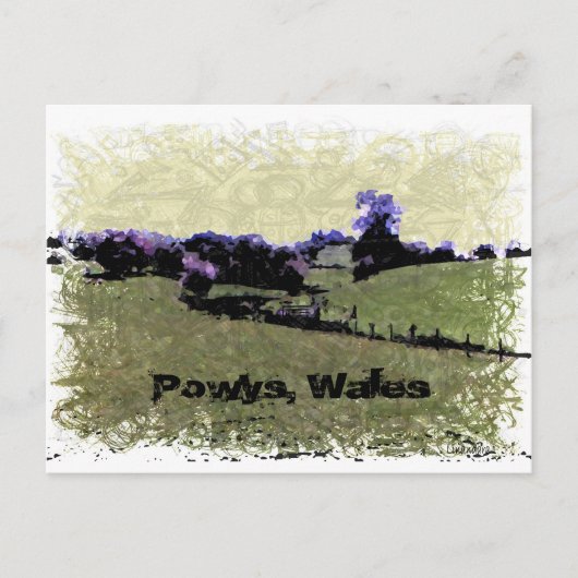 Powys Doodle Postkarte (Vorderseite)