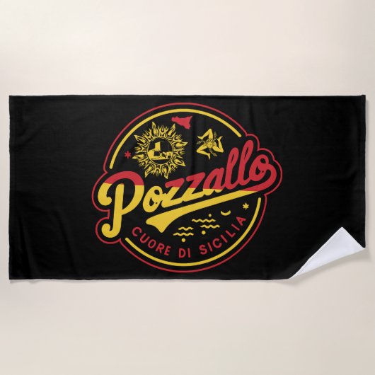 Pozzallo Cuore di Sicilia Strandtuch (Vorderseite)