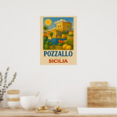 Pozzallo Sicilia featuring La Torre Cabrera Poster (Küche)