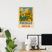 Pozzallo Sicilia featuring La Torre Cabrera Poster (Heimbüro)