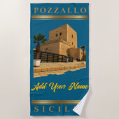 Pozzallo Sicilia Torre Cabrera Strandtuch (Vorderseite)