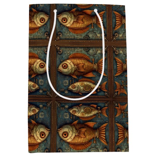 PP 572 Steampunk Fish 1 of 3 Mittlere Geschenktüte (Vorderseite)