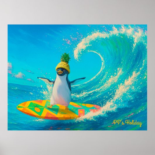 PP the Penguin – Surfing the Wave Poster (Vorne)