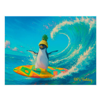 PP the Penguin – Surfing the Wave Poster