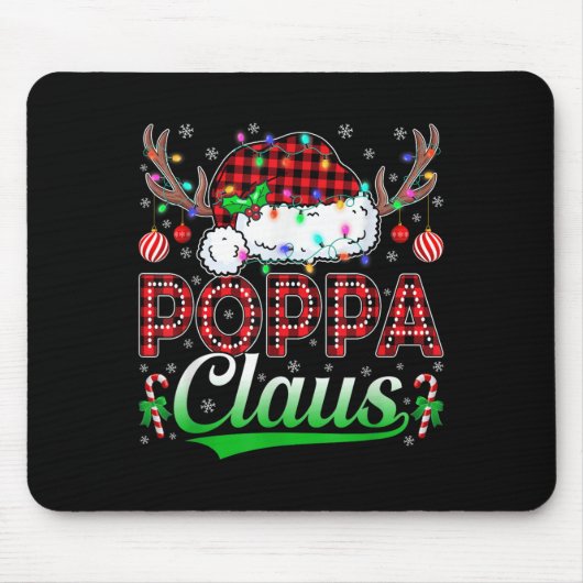 Ppa Claus Christmas Lights Matching Family Xmas Pa Mousepad (Vorne)