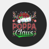 Ppa Claus Christmas Lights Matching Family Xmas Pa Runder Aufkleber (Vorderseite)