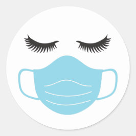 PPE-Maske und Lashes Runder Aufkleber