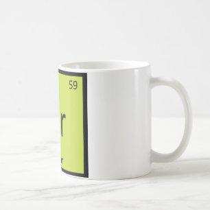 Pr - Birnenfruchtchemie Periodensystemsymbol Kaffeetasse
