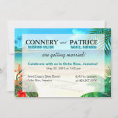 PR Exotic Beach Jamaikanische Hochzeit erhält Name Einladung (Rückseite)