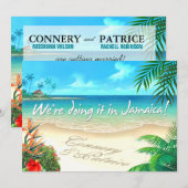 PR Exotic Beach Jamaikanische Hochzeit erhält Name Einladung (Vorne/Hinten)
