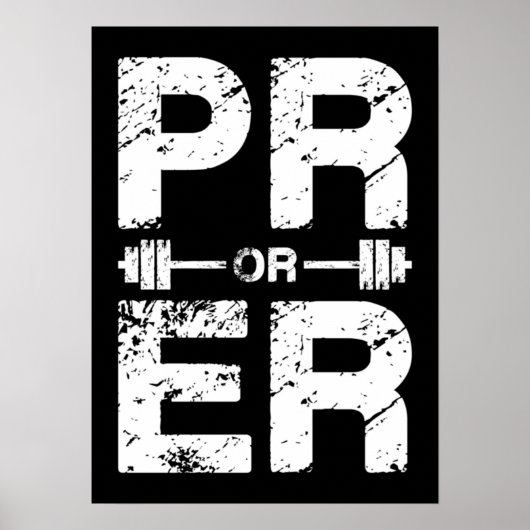 PR oder ER - Funny Powerlift, Weigheben Poster (Vorne)