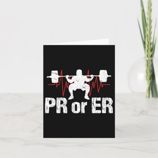 Pr oder er Funny Weightlift Bodybuilding Karte (Vorderseite)
