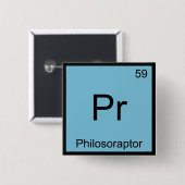 Pr - Philosoraptor Chemie-Element-Symbol-Meme T Button (Vorne & Hinten)