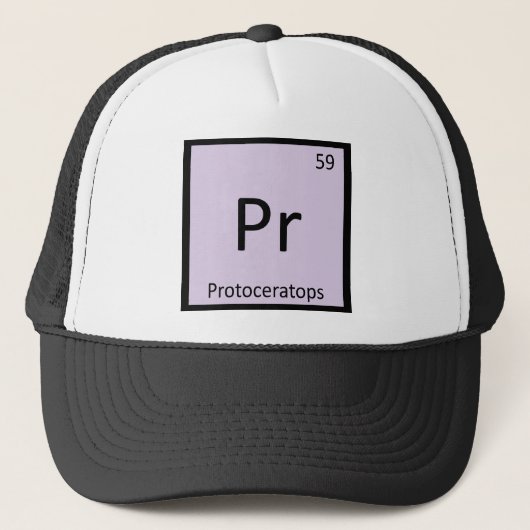 Pr - Protoceratops Dinosaur Periodic Table Symbol Truckerkappe (Vorderseite)
