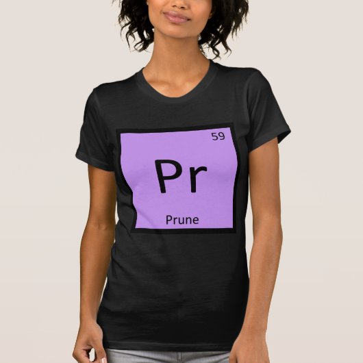Pr - Prune Obstchemie Periodisches Tabellensymbol T-Shirt (Vorderseite)