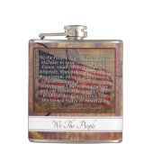 Präambel der US-Verfassung über texturierten Hinte Flachmann (Vorderseite)