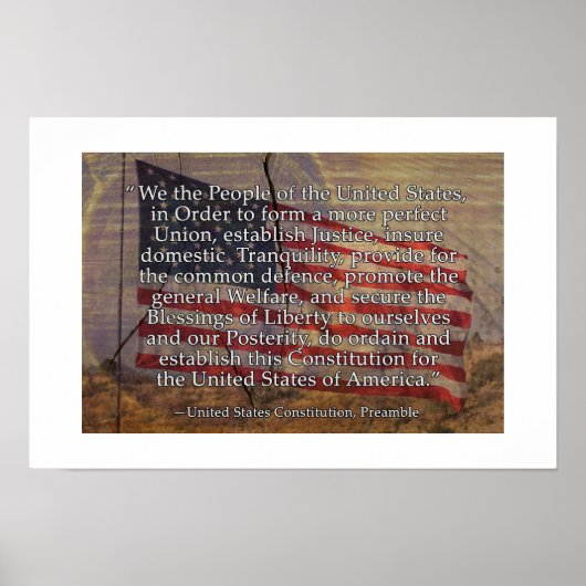 Präambel der US-Verfassung über texturierten Hinte Poster (Vorne)