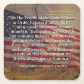 Präambel der US-Verfassung über texturierten Hinte Rechteckiger Pappuntersetzer (Vorderseite)